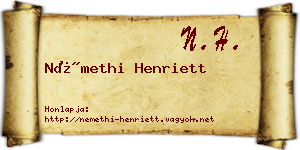 Némethi Henriett névjegykártya